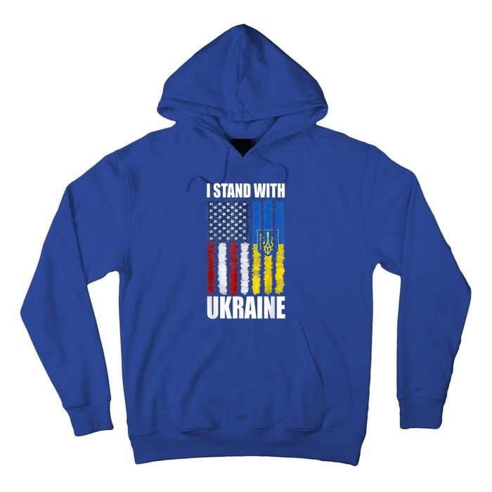 I Stand With Ukraine American Ukrainian Flag Cute Gift Tall Hoodie