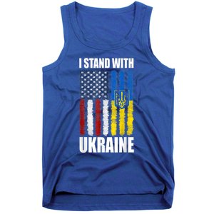 I Stand With Ukraine American Ukrainian Flag Cute Gift Tank Top