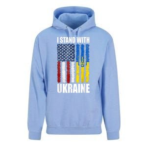 I Stand With Ukraine American Ukrainian Flag Cute Gift Unisex Surf Hoodie