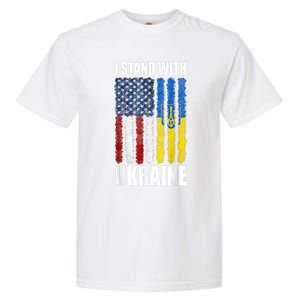 I Stand With Ukraine American Ukrainian Flag Cute Gift Garment-Dyed Heavyweight T-Shirt