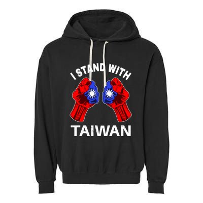 I Stand With Taiwan Pride Fist Cool Gift Garment-Dyed Fleece Hoodie