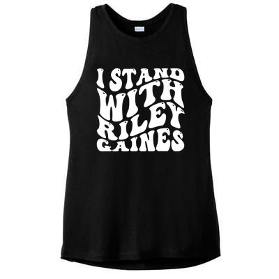 I Stand With Riley Gaines Ladies PosiCharge Tri-Blend Wicking Tank