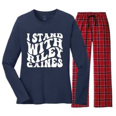 I Stand With Riley Gaines Women's Long Sleeve Flannel Pajama Set 