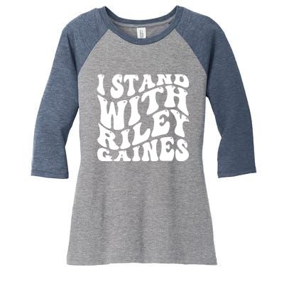 I Stand With Riley Gaines Women's Tri-Blend 3/4-Sleeve Raglan Shirt