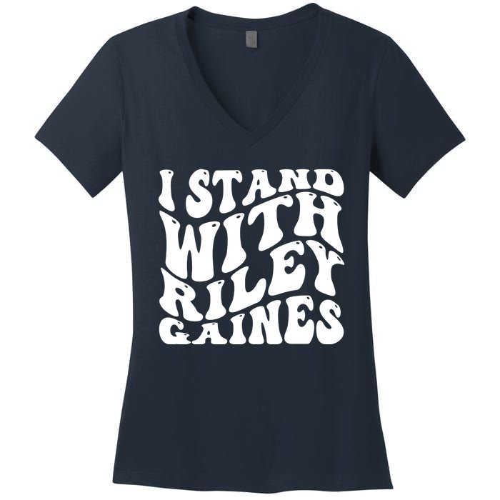 I Stand With Riley Gaines Women's V-Neck T-Shirt