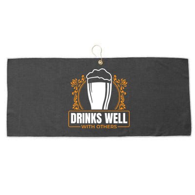 I S Well With Others Funny Sarcastic Awesome Gift Cute Gift Large Microfiber Waffle Golf Towel