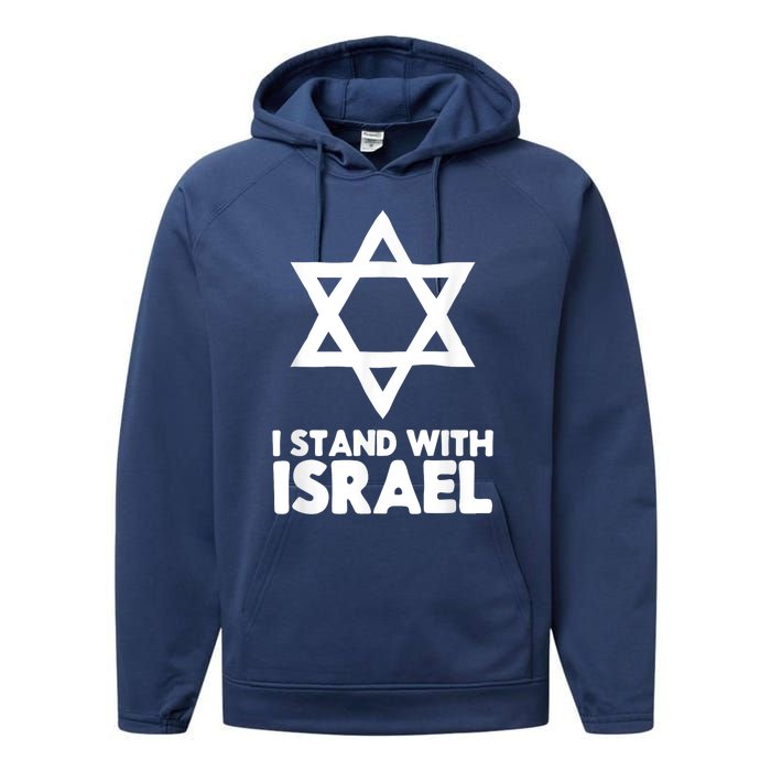 I Stand With Israel Jewish Nondistressed Vintage Gift Idea Performance Fleece Hoodie