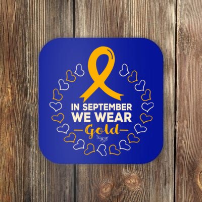 In September We Wear Gold Hearts Hood Cancer Awareness Cool Gift Coaster