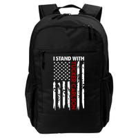 I Stand With Tucker Carlson American Flag Political Backpack