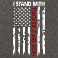 I Stand With Tucker Carlson American Flag Political Cotton Canvas Backpack