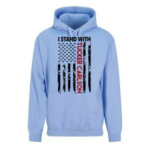 I Stand With Tucker Carlson American Flag Political Unisex Surf Hoodie