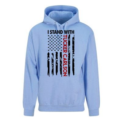 I Stand With Tucker Carlson American Flag Political Unisex Surf Hoodie