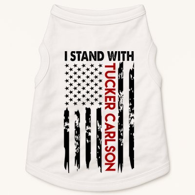 I Stand With Tucker Carlson American Flag Political Doggie Tank