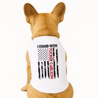 I Stand With Tucker Carlson American Flag Political Doggie Tank