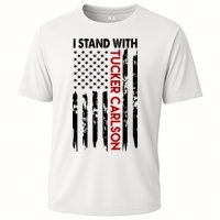 I Stand With Tucker Carlson American Flag Political Cooling Performance Crew T-Shirt