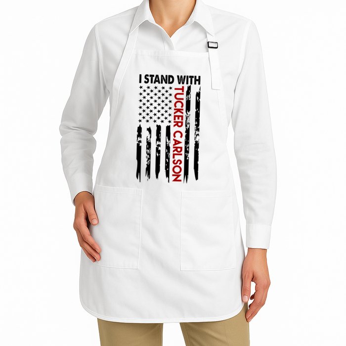 I Stand With Tucker Carlson American Flag Political Apron
