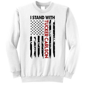 I Stand With Tucker Carlson American Flag Political Sweatshirt