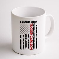 I Stand With Tucker Carlson American Flag Political Mug