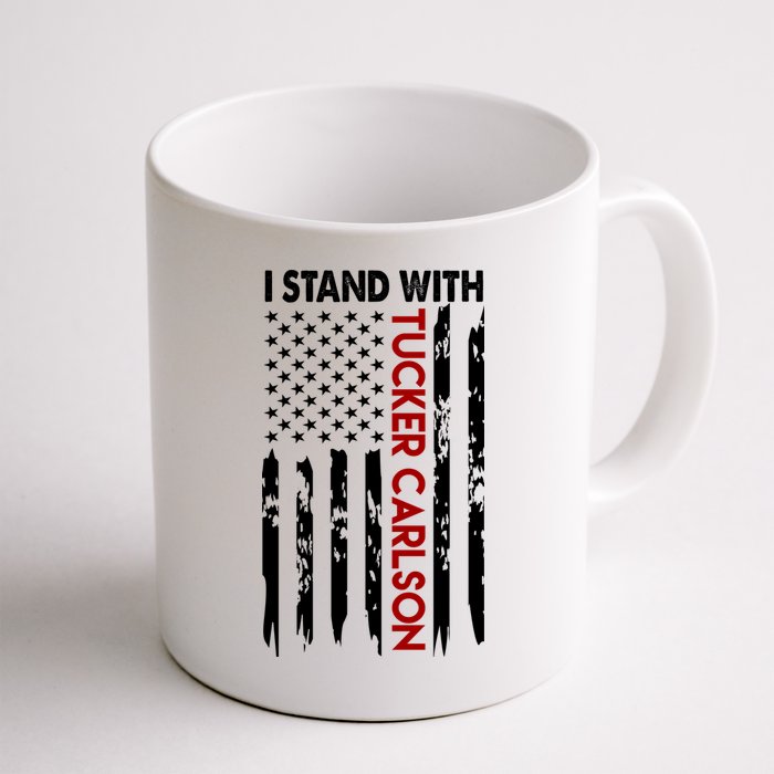 I Stand With Tucker Carlson American Flag Political Mug