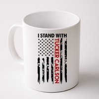 I Stand With Tucker Carlson American Flag Political Mug