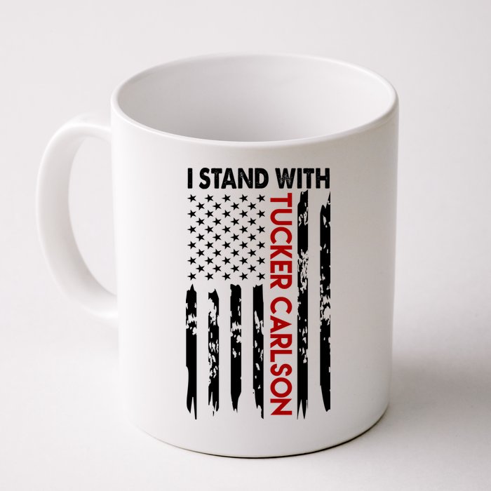I Stand With Tucker Carlson American Flag Political Mug