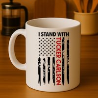 I Stand With Tucker Carlson American Flag Political Mug