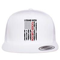 I Stand With Tucker Carlson American Flag Political Flatbill Hat
