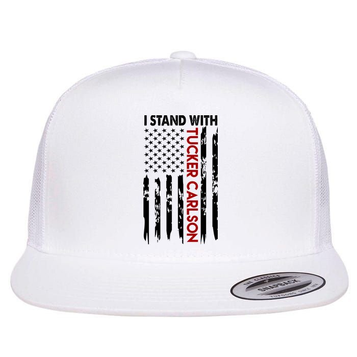 I Stand With Tucker Carlson American Flag Political Flatbill Hat
