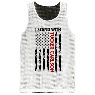 I Stand With Tucker Carlson American Flag Political Mesh Reversible Basketball Jersey Tank