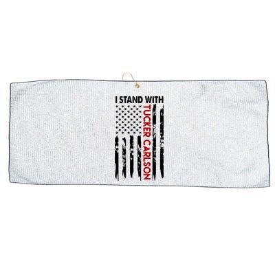 I Stand With Tucker Carlson American Flag Political Large Microfiber Waffle Golf Towel