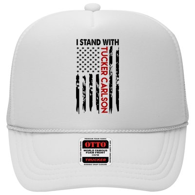 I Stand With Tucker Carlson American Flag Political Trucker Hat