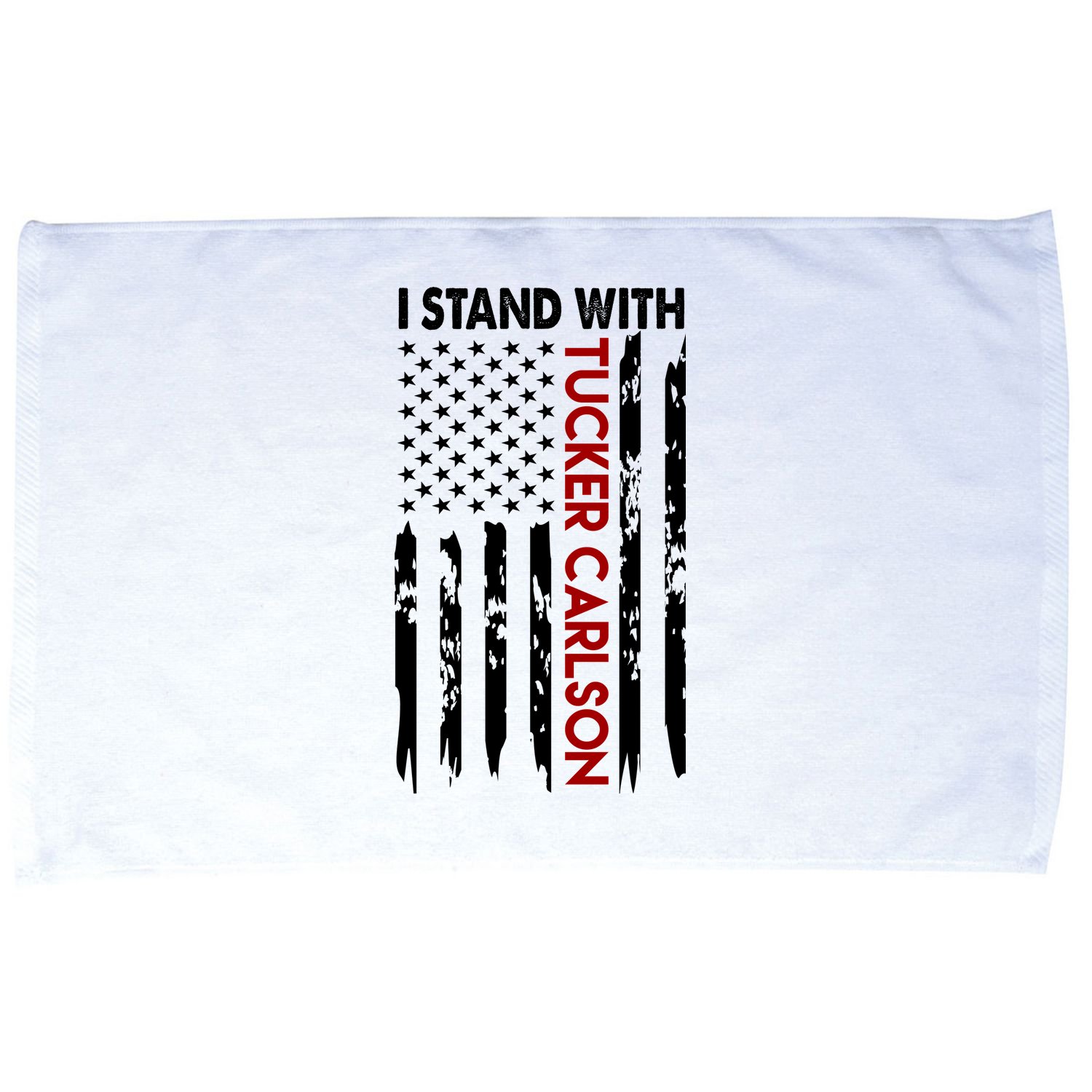 I Stand With Tucker Carlson American Flag Political Microfiber Hand Towel