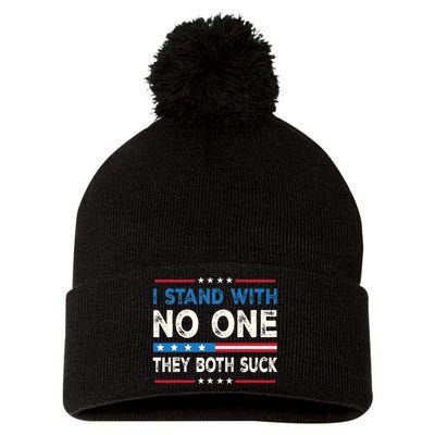 I Stand With No One They Both Suck 2024 Pom Pom 12in Knit Beanie