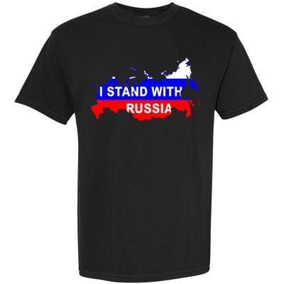 I Stand With Russia Support Russia Russian Flag Garment-Dyed Heavyweight T-Shirt