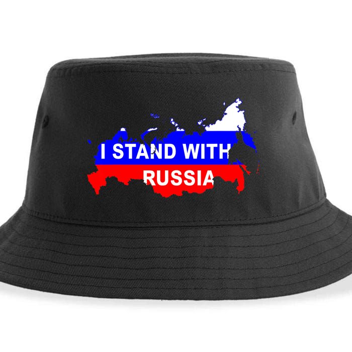 I Stand With Russia Support Russia Russian Flag Sustainable Bucket Hat