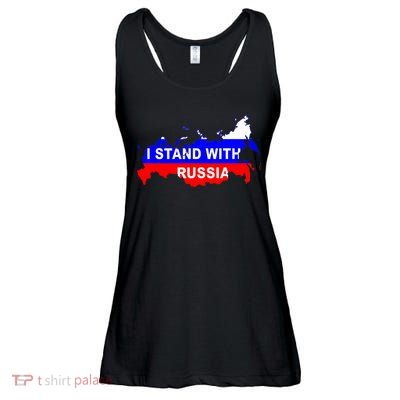 I Stand With Russia Support Russia Russian Flag Ladies Essential Flowy Tank