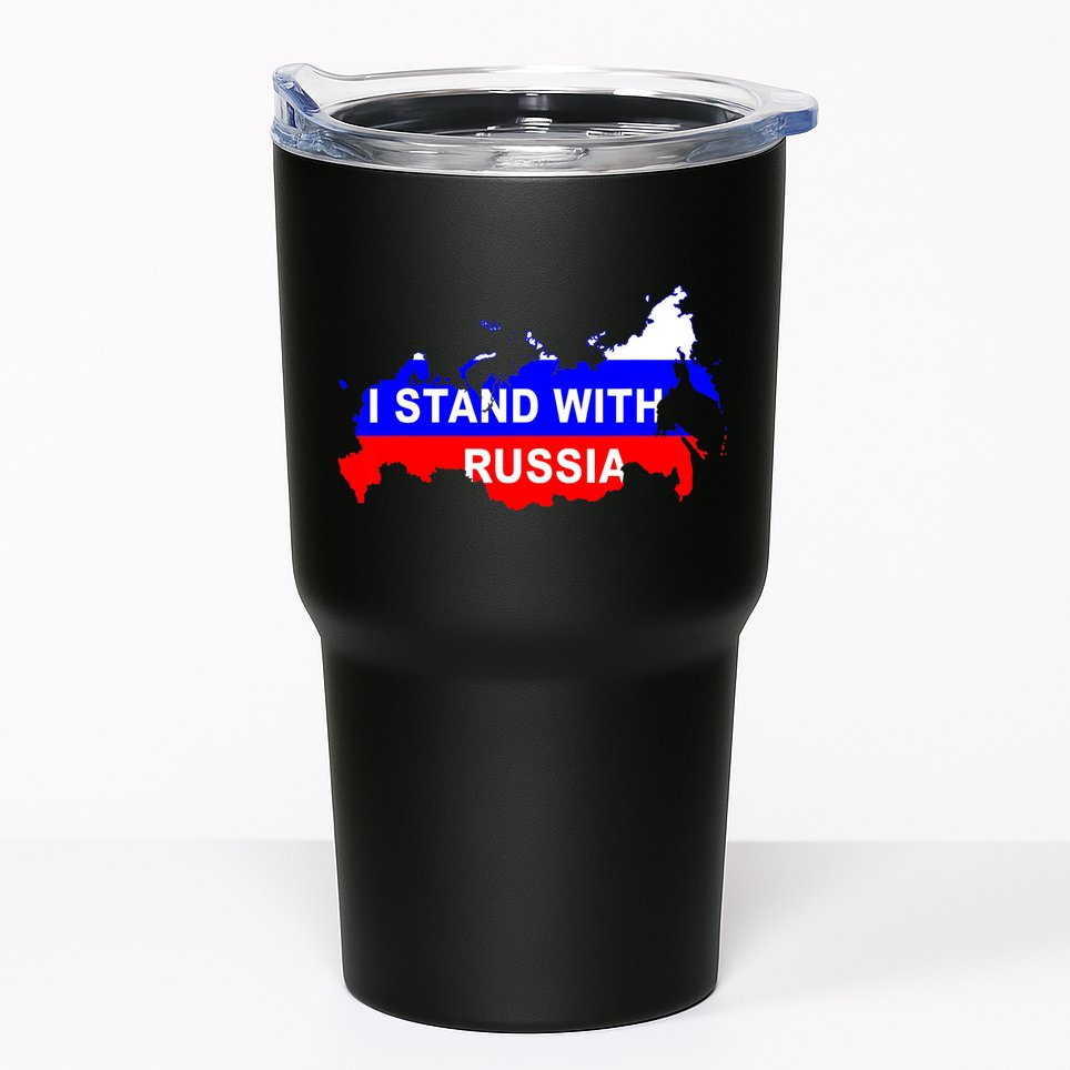 I Stand With Russia Support Russia Russian Flag Tumbler