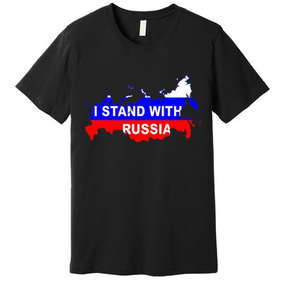 I Stand With Russia Support Russia Russian Flag Premium T-Shirt