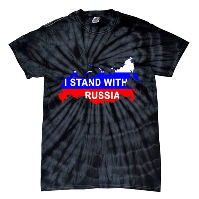 I Stand With Russia Support Russia Russian Flag Tie-Dye T-Shirt