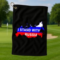 I Stand With Russia Support Russia Russian Flag Golf Towel