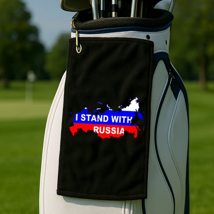 I Stand With Russia Support Russia Russian Flag Golf Towel