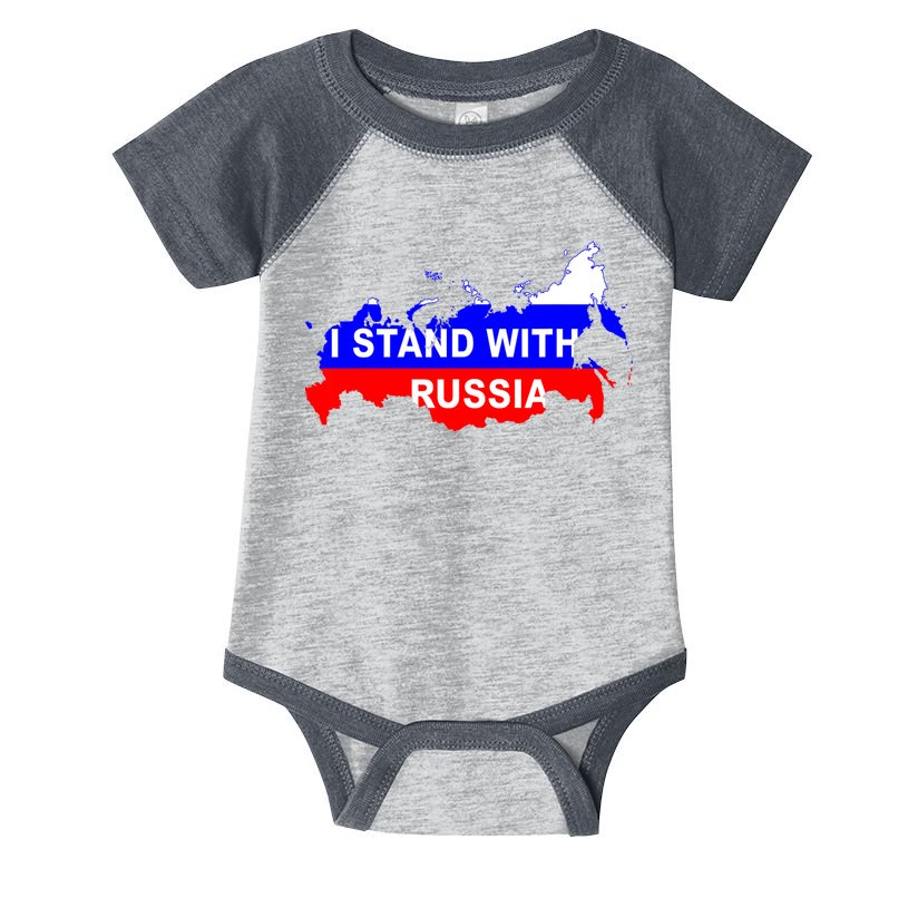 I Stand With Russia Support Russia Russian Flag Infant Baby Jersey Bodysuit