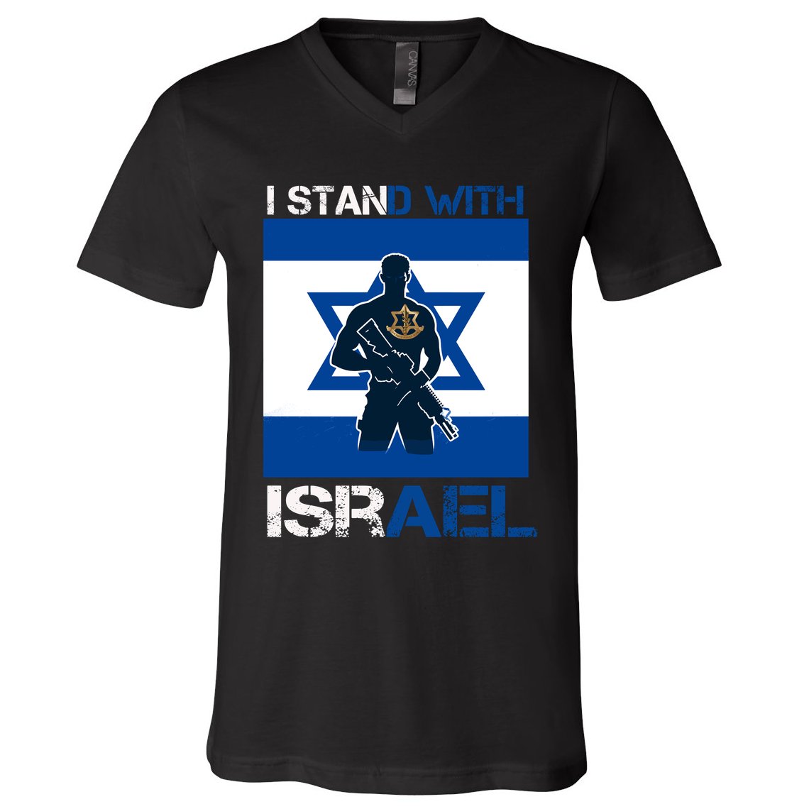 I Stand With Israel Support Israel Love Israeli Idf V-Neck T-Shirt