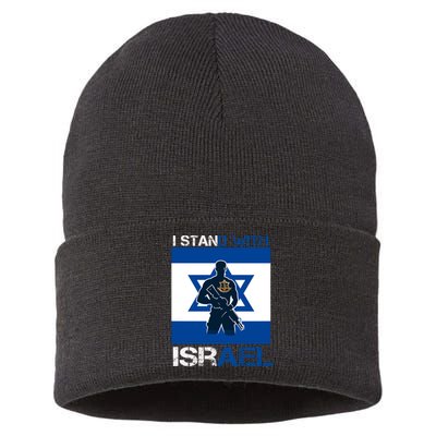 I Stand With Israel Support Israel Love Israeli Idf Sustainable Knit Beanie