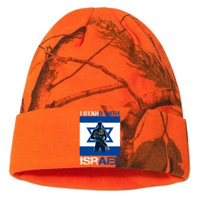 I Stand With Israel Support Israel Love Israeli Idf Kati Licensed 12" Camo Beanie