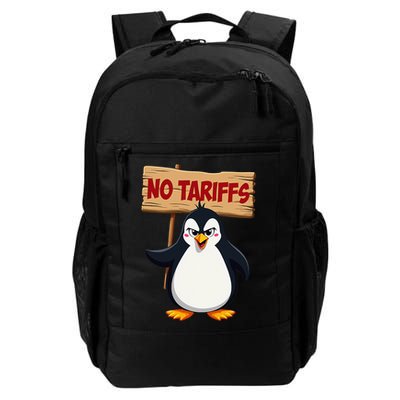 I Stand With Penguin No Tariffs Fun Taxes Design Daily Commute Backpack
