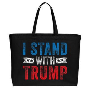 I Stand With Trump 2024 Election Donald MAGA Republican Gift Cotton Canvas Jumbo Tote