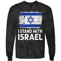 I Stand With Israel USA Israeli Flag Jewish  Tie-Dye Long Sleeve Shirt