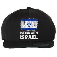 I Stand With Israel USA Israeli Flag Jewish  Wool Snapback Cap