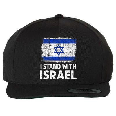 I Stand With Israel USA Israeli Flag Jewish  Wool Snapback Cap